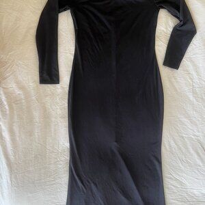 Black Ankle Length Dress- Stretchy!